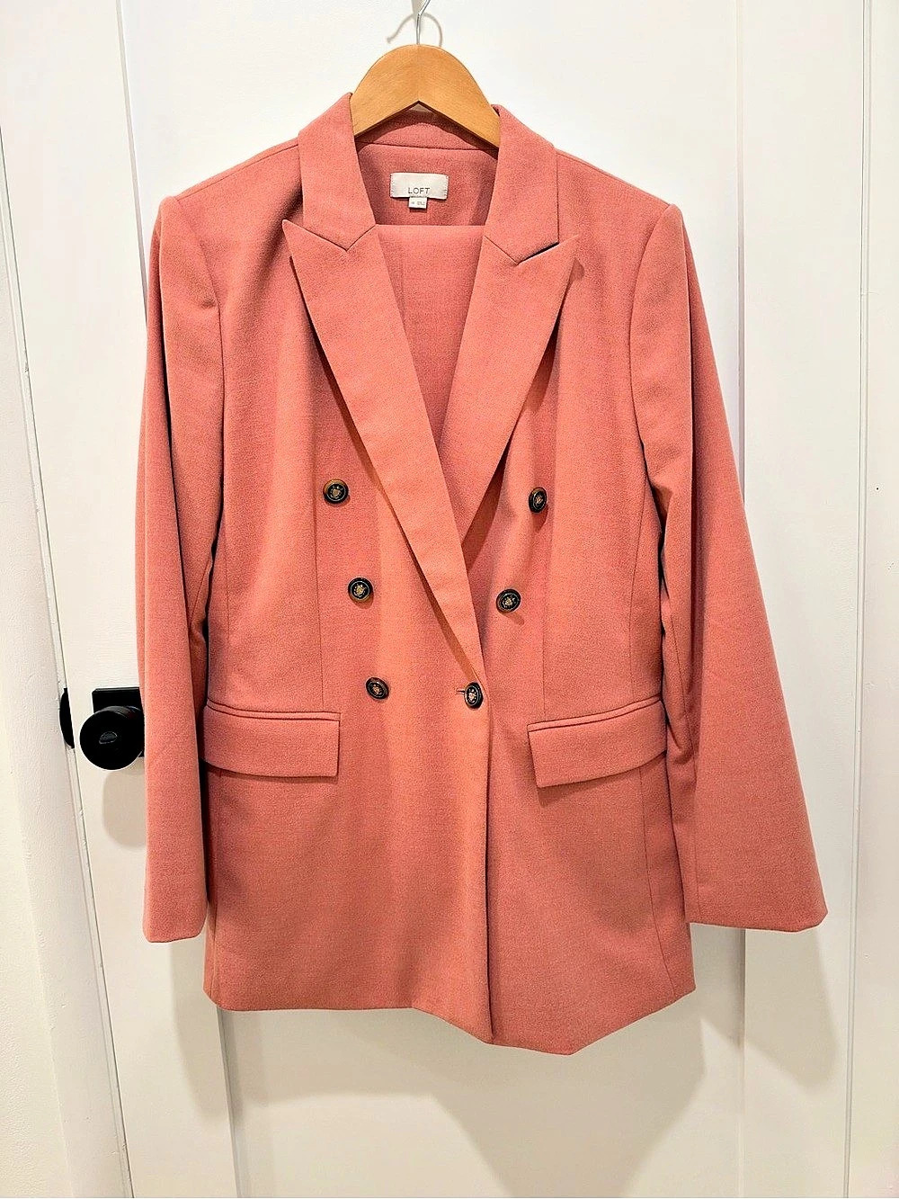 LOFT Versa Double Breasted Blazer Pink